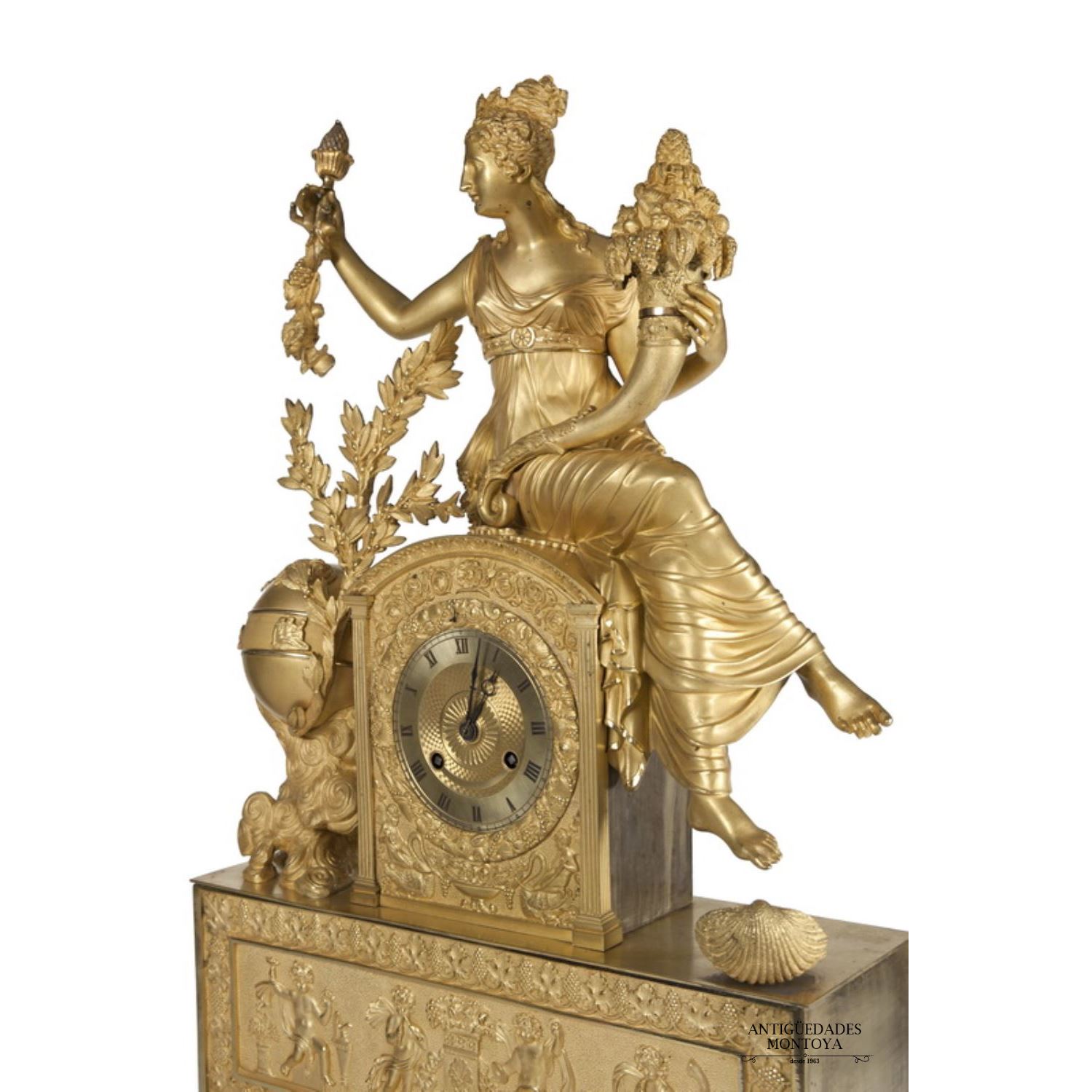 Antigüedades Montoya · Reloj de sobremesa, Imperio, S. XIX. (Relojes)