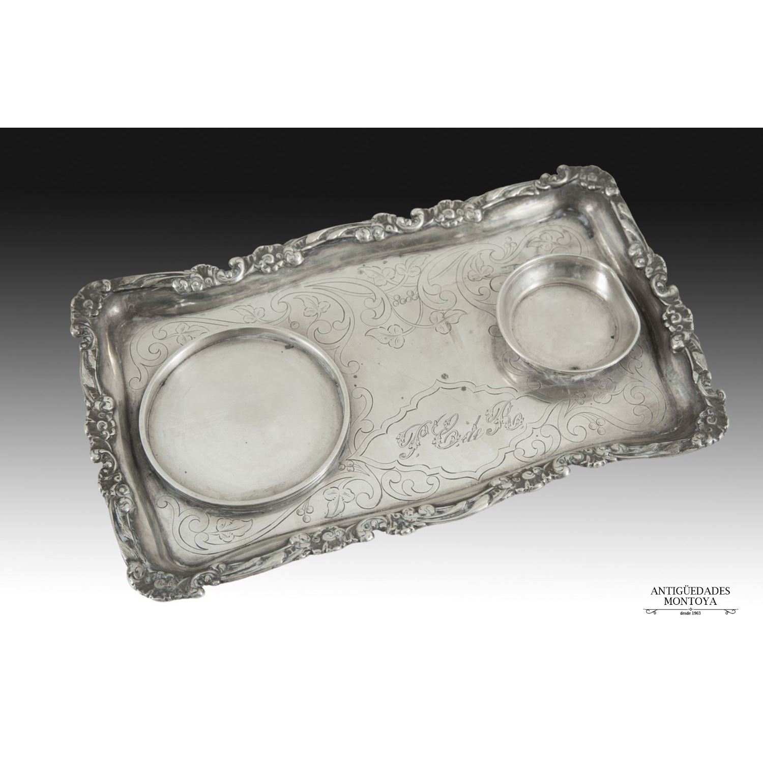 Spanish silver writing tray, 19th century ...