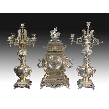 Reloj de sobremesa con guarnición, Francia, S. XIX... · ref.: ID.455