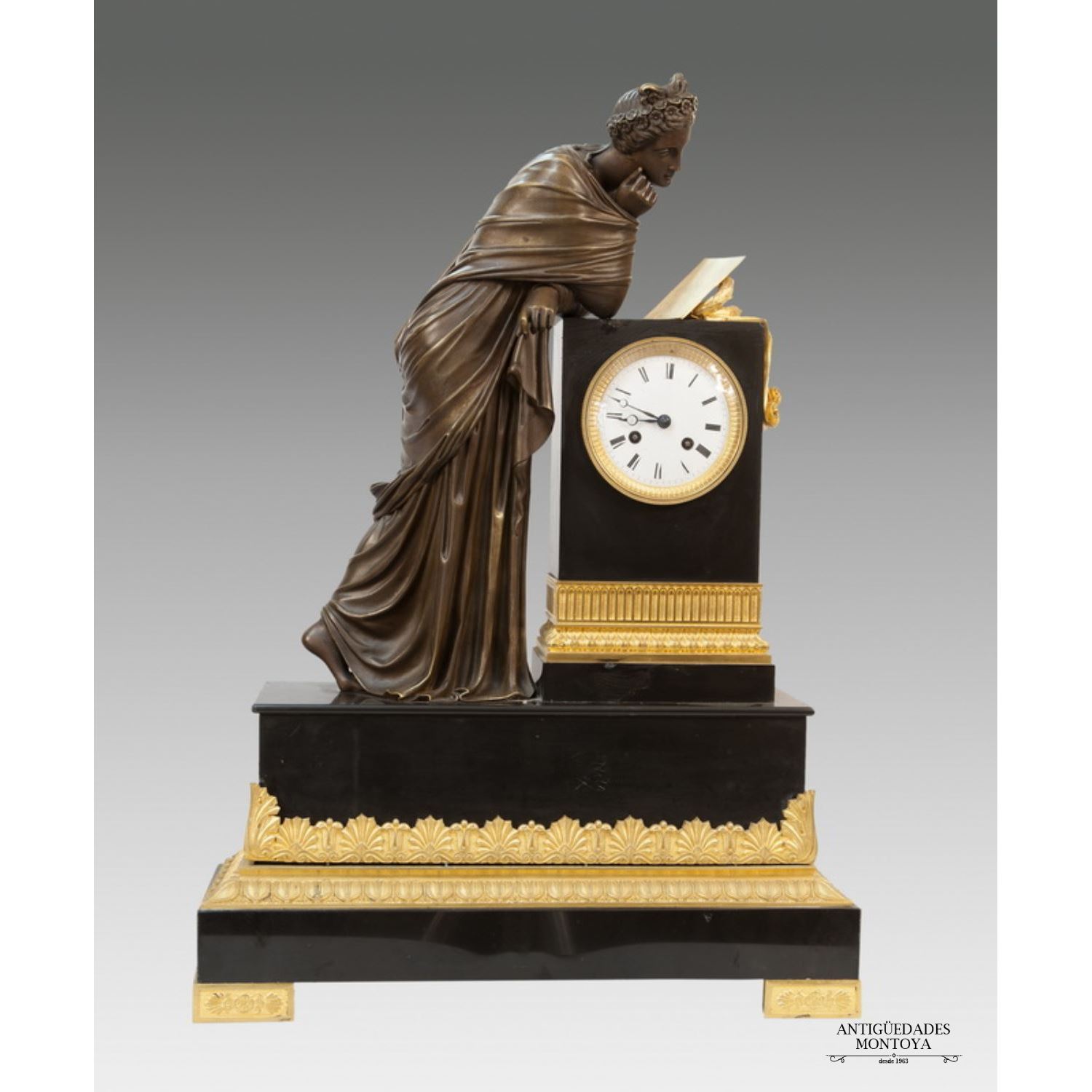 French table clock, Imperio style, S. XIX