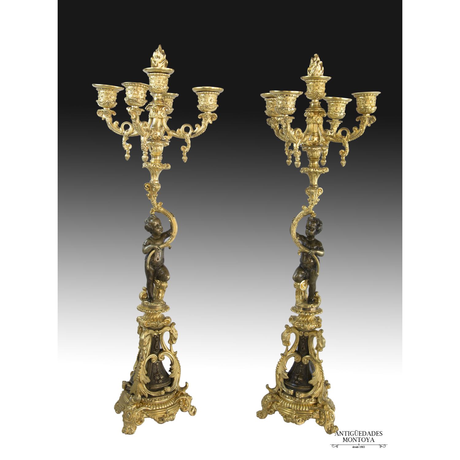 Candelabros de Bronce SXIX