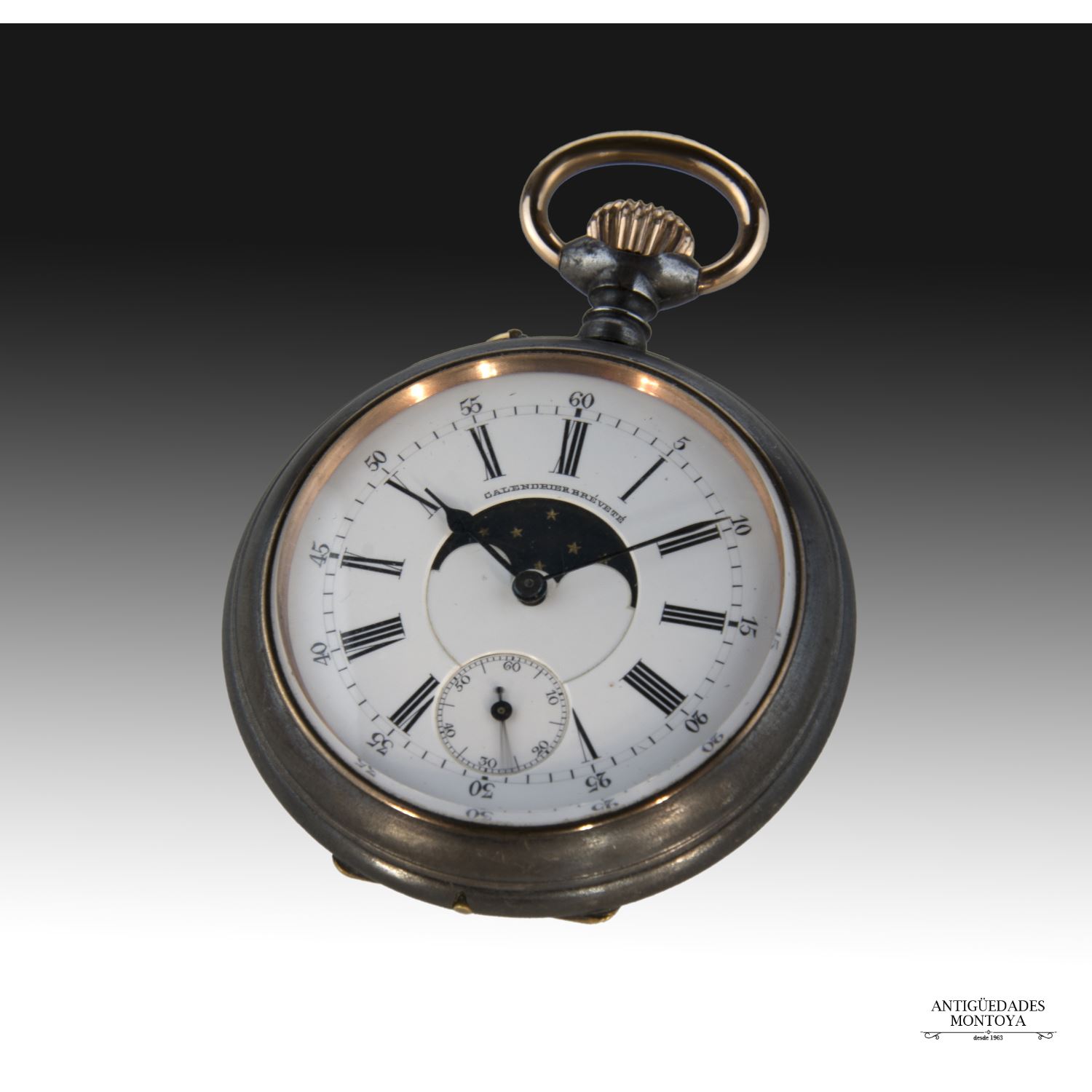 Moon phase pocket watch