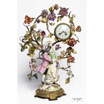 Reloj de bronce y Porcelana meissen · ref.: AM-0002499